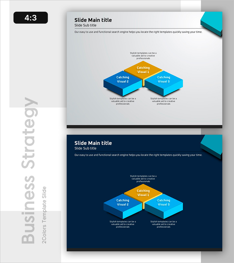 3D 박스 해결방안 슬라이드 – 사업 전략 및 핵심 역량