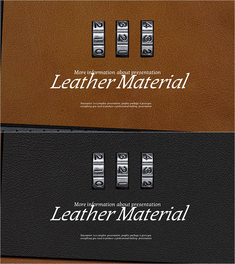 가죽 소재 프레젠테이션 템플릿 표지 – 고급스러운 디자인