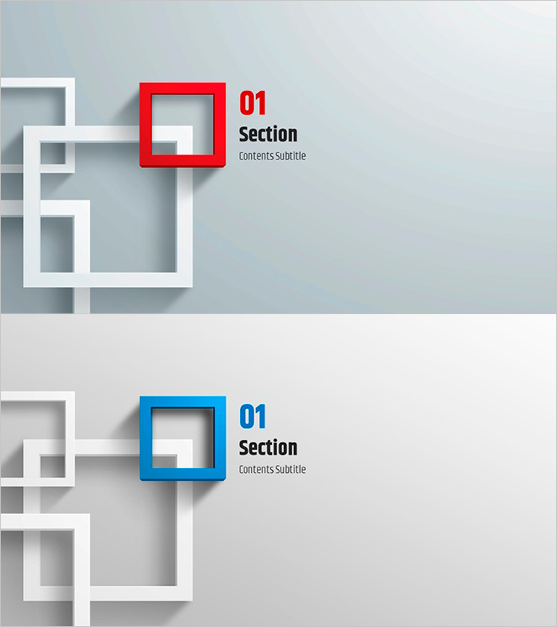 사각형 프레임 PPT 템플릿으로 간편하게 섹션 구분하기