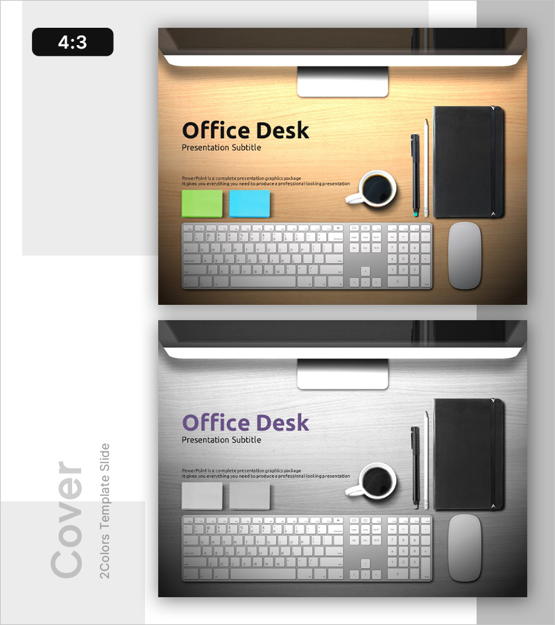 일하는 공간을 담은 프레젠테이션 표지