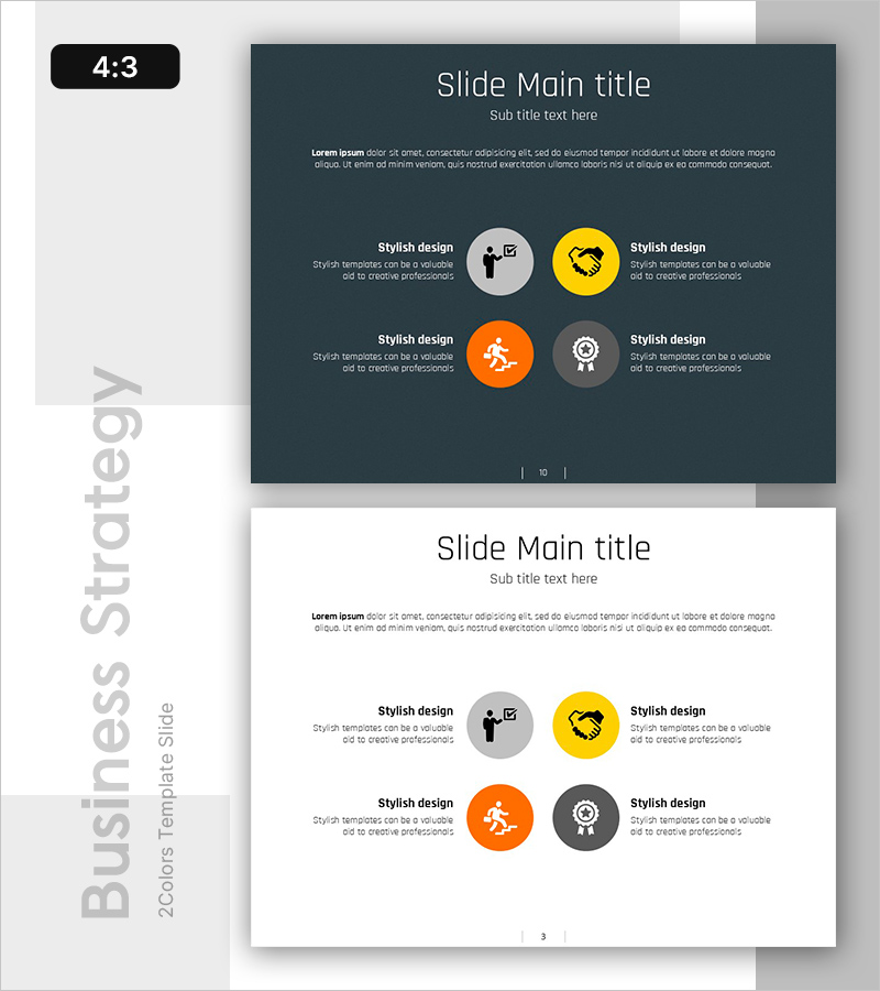 성장 전략 강조한 비즈니스 비전 PPT