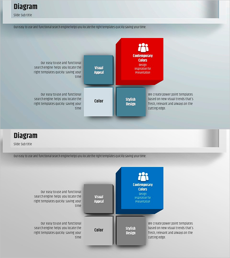 사각형 프레임 프레젠테이션 템플릿 – 다이어그램 활용
