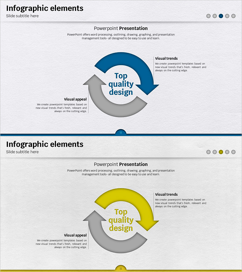 레인보우 화살표 다이어그램 템플릿 – 사업 전략을 통합하다