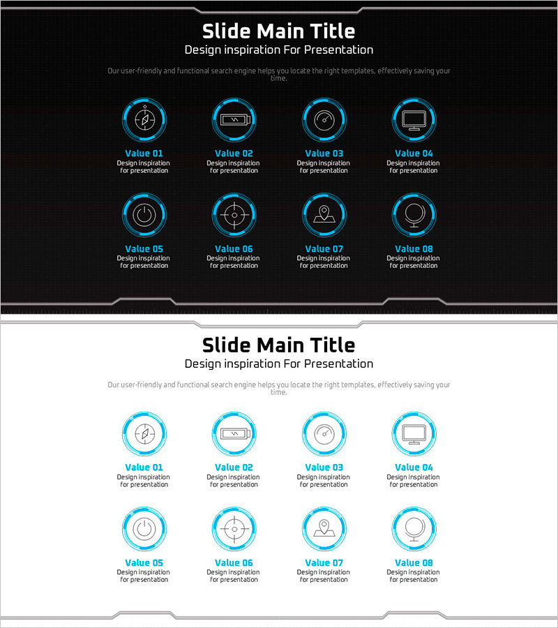 기하학 무늬 와이드 피피티 아이콘&텍스트 슬라이드