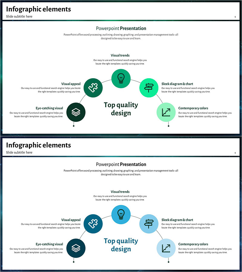 비즈니스 분야 블루 그린 다이어그램