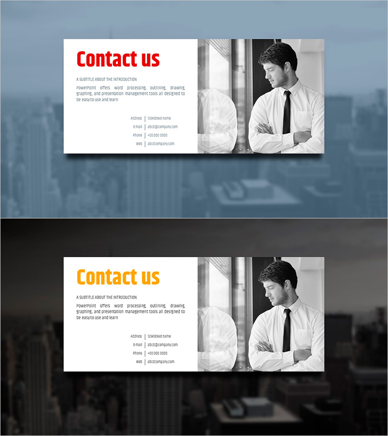 심플 원형 템플릿 - 연락처 정보 소개