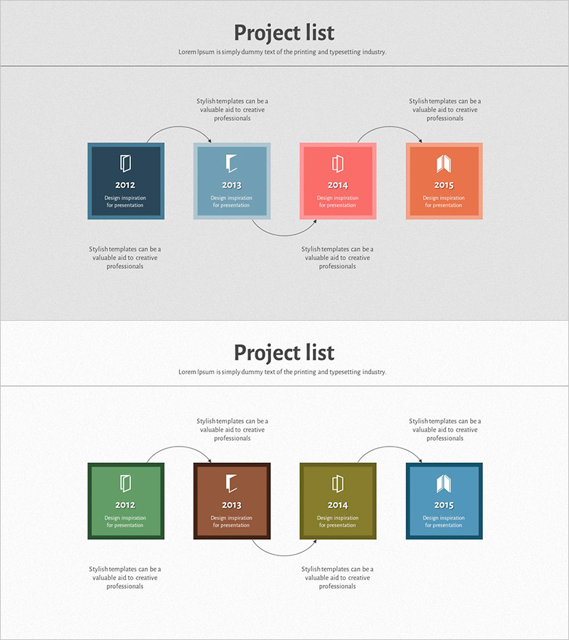 스퀘어 프레임 템플릿 프로젝트 리스트 – 회사 연혁과 데이터 흐름