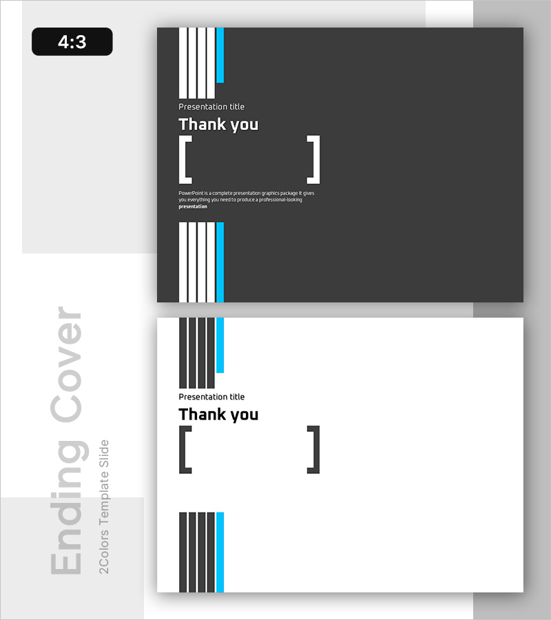 심플 스트라이프 PPT 엔딩표지 – 전문성과 세련미