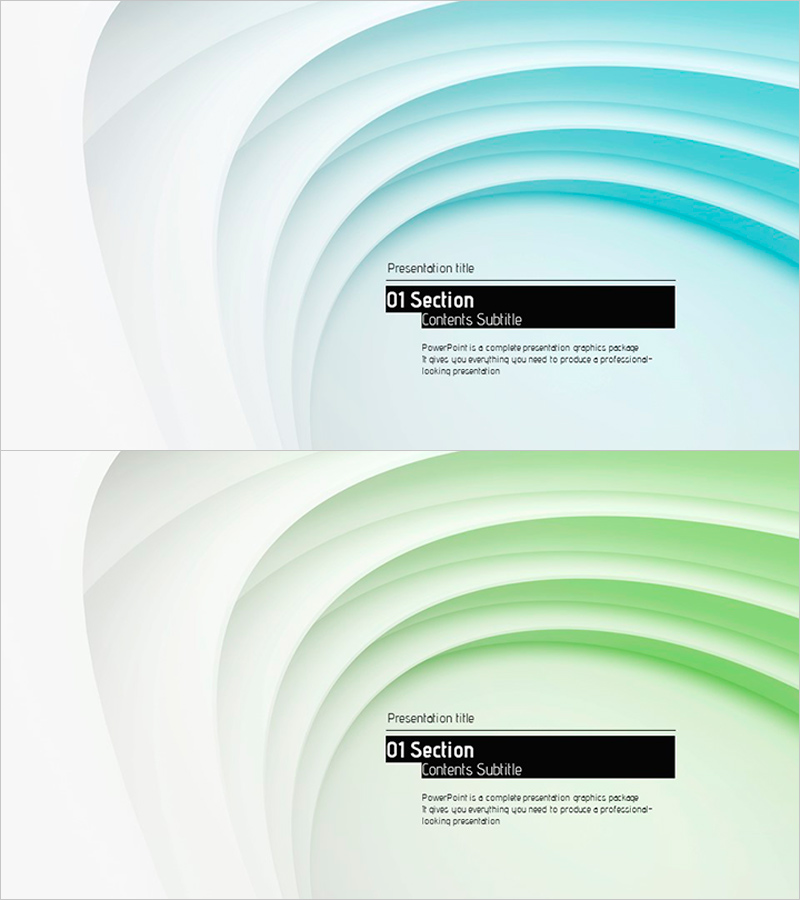 부드러운 곡선형 그래픽 간지 슬라이드 – 모던하고 세련된 디자인