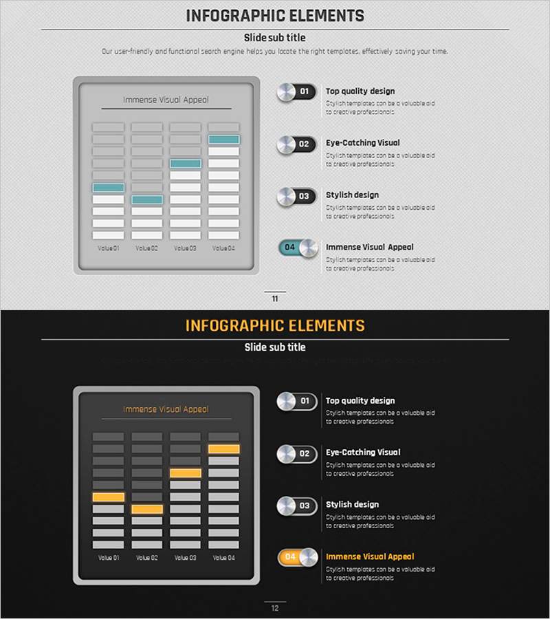 볼륨 템플릿 스테레오 타입 인포그래픽 – 비즈니스 전략과 계획을 시각화