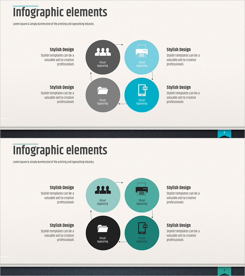모던 비즈니스 템플릿 순환 다이어그램