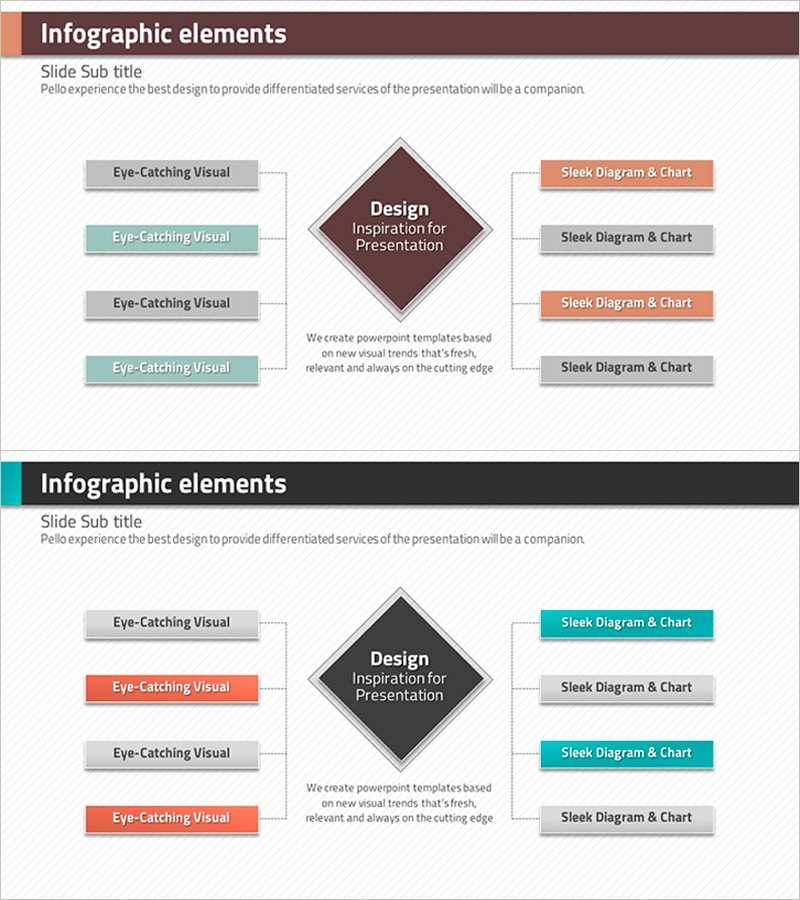 마름모 템플릿 인포그래픽 – 효과적인 정보 전달