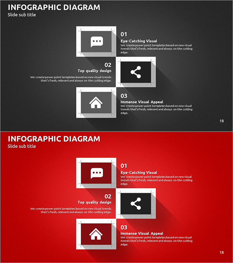 모던 비즈니스 플랜 프레젠테이션 템플릿 – 사각형 다이어그램 활용
