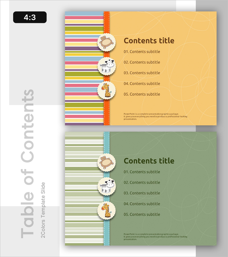즐거운 동물 학습 템플릿 목차