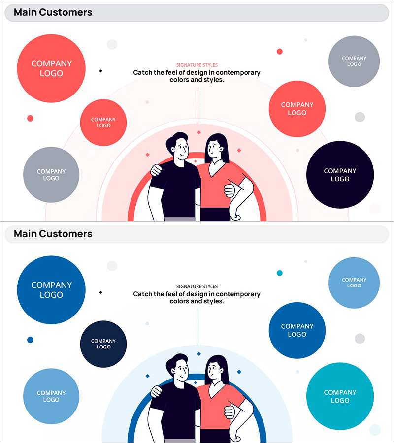 주요 고객사 및 파트너 네트워크 - 신뢰성을 강조한 프레젠테이션
