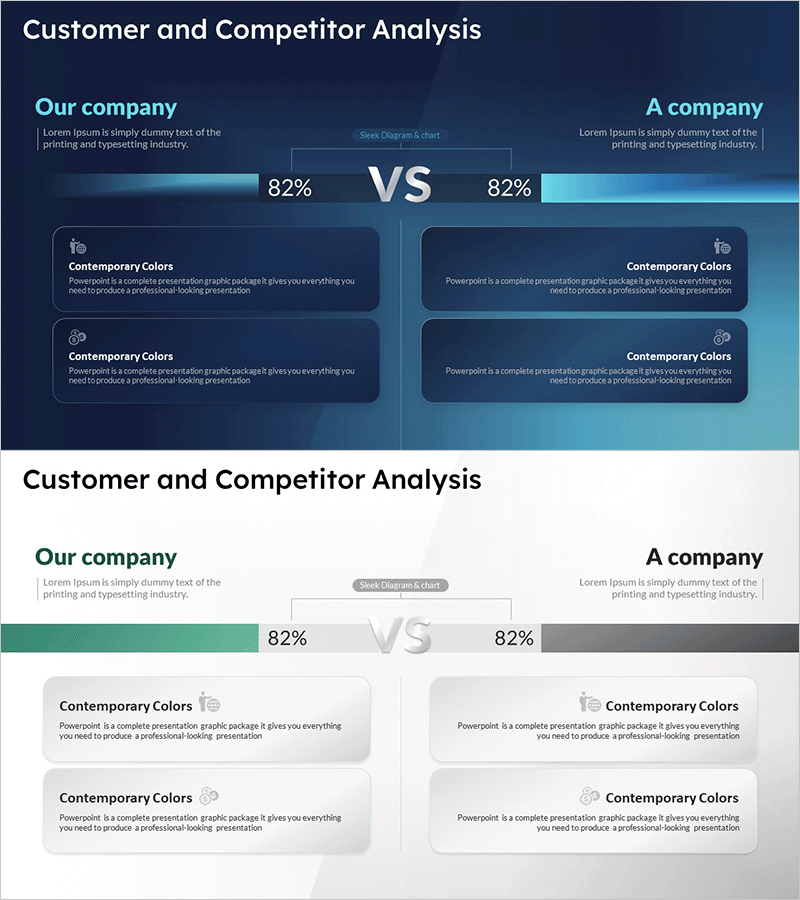 고객 및 경쟁사 분석 슬라이드 – 현대적인 디자인