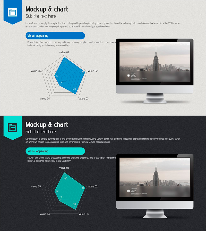 온라인 템플릿 목업 및 차트 – 디지털 마케팅 전략