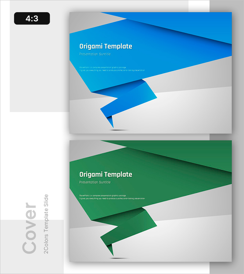 인쇄 가능한 종이접기 PPT 표지 디자인