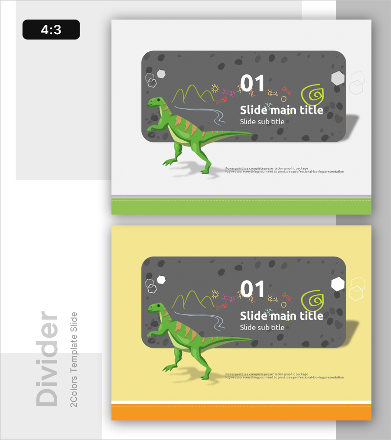 재미있는 공룡 학습 템플릿 간지 – 어린이를 위한 교육 자료