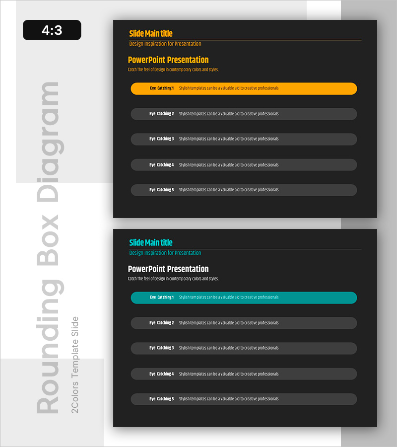 민트 옐로우 라운딩 텍스트 박스 – 사업 관리 부문에 적합