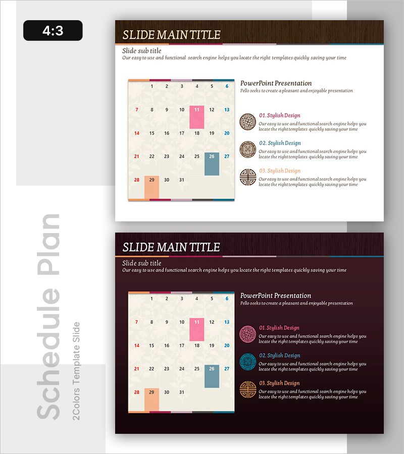 일정 관리용 디자인 프레젠테이션 슬라이드