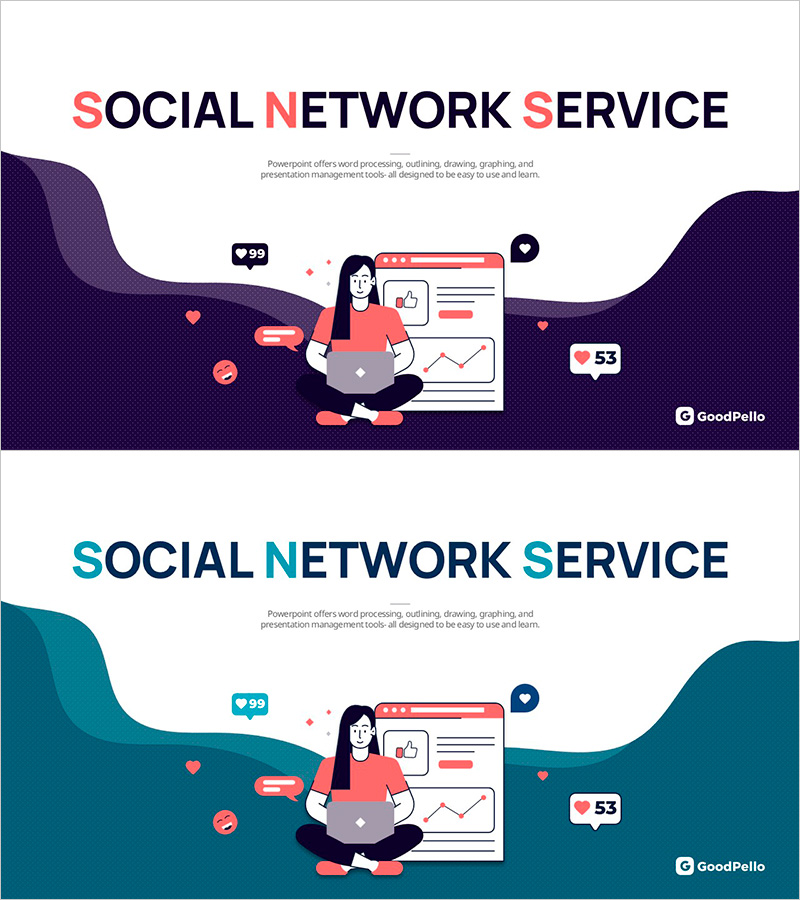 SNS 플랫폼 비즈니스 제안서 표지 – 소셜 네트워크의 가능성