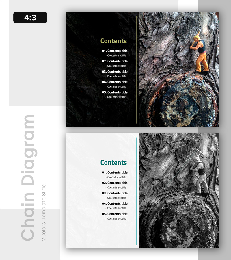 현장 작업을 담은 구성 목차 슬라이드