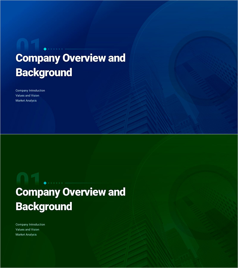 기업 개요 및 배경 – 전문성과 비전 강조