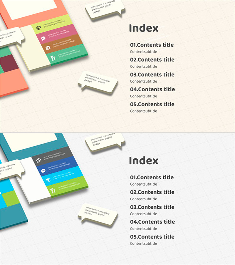박스 와이드 템플릿 – 목차 슬라이드 디자인