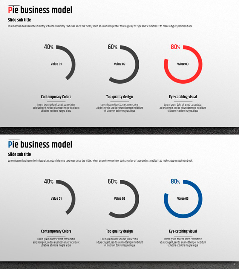 파이 비즈니스 모델 프레젠테이션 – 프리미엄 관리 템플릿
