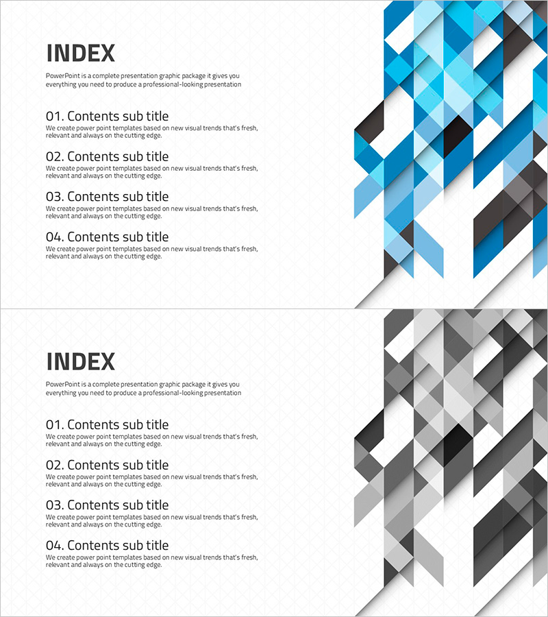 추상패턴 목차 슬라이드 – 전문적인 비주얼