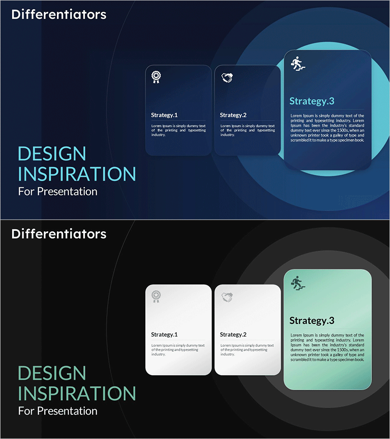 전략별 차별화 요소 시각화 - 디자인 영감