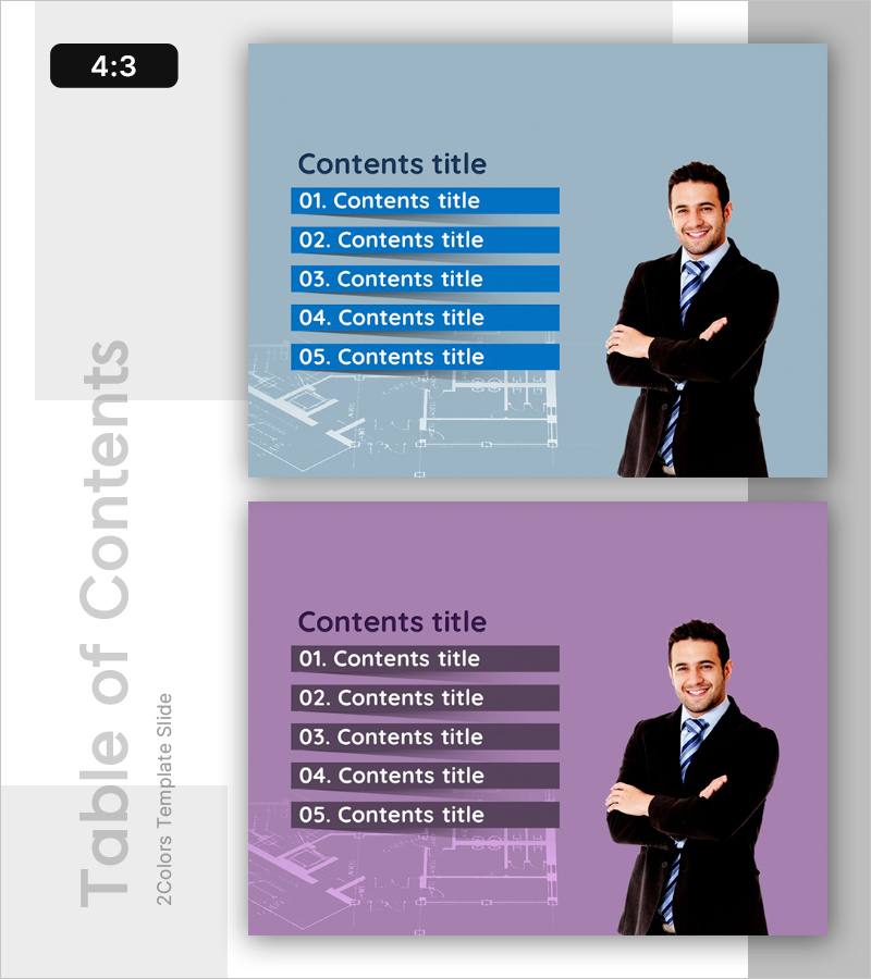 비즈니스 포트폴리오 PPT 목차 – 깔끔하고 직관적인 디자인