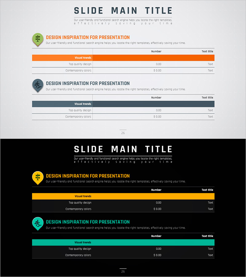 로드 템플릿 테이블 – 매출 및 성과 관리