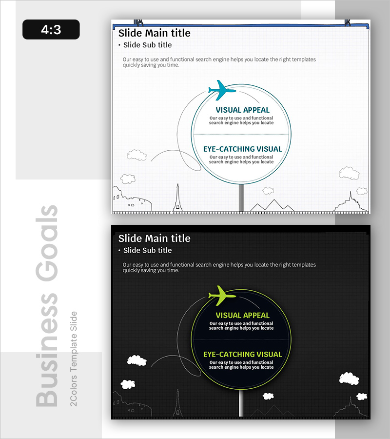 여행 이정표 프레젠테이션 템플릿 – 사업 비전 및 전략