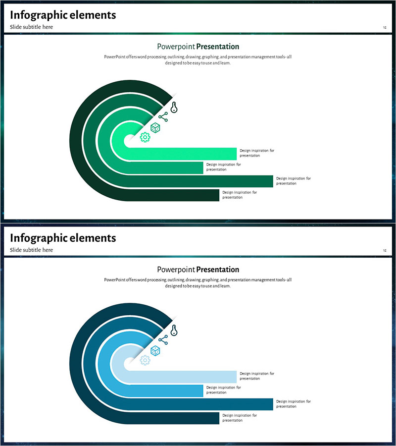블루 그린 톤 흐름 선형 다이어그램