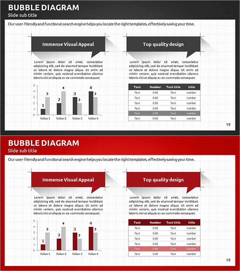 모던 비즈니스 플랜 템플릿 버블 다이어그램으로 시각화 – 효율적 계획 수립