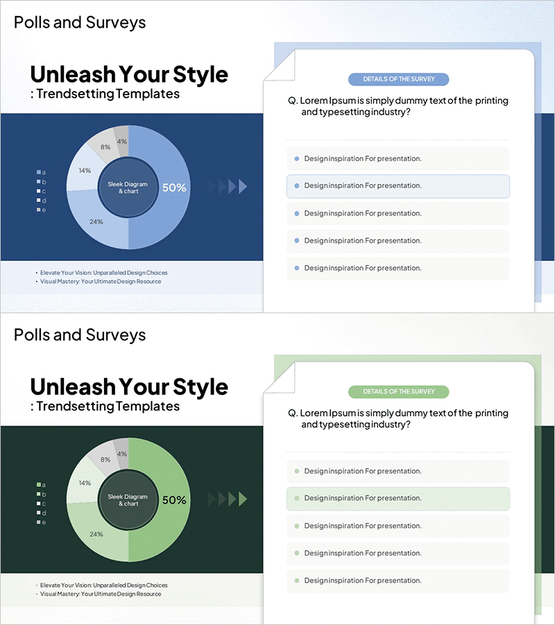 설문 조사 및 투표 분석 그래프 – 시장 분석에 최적화