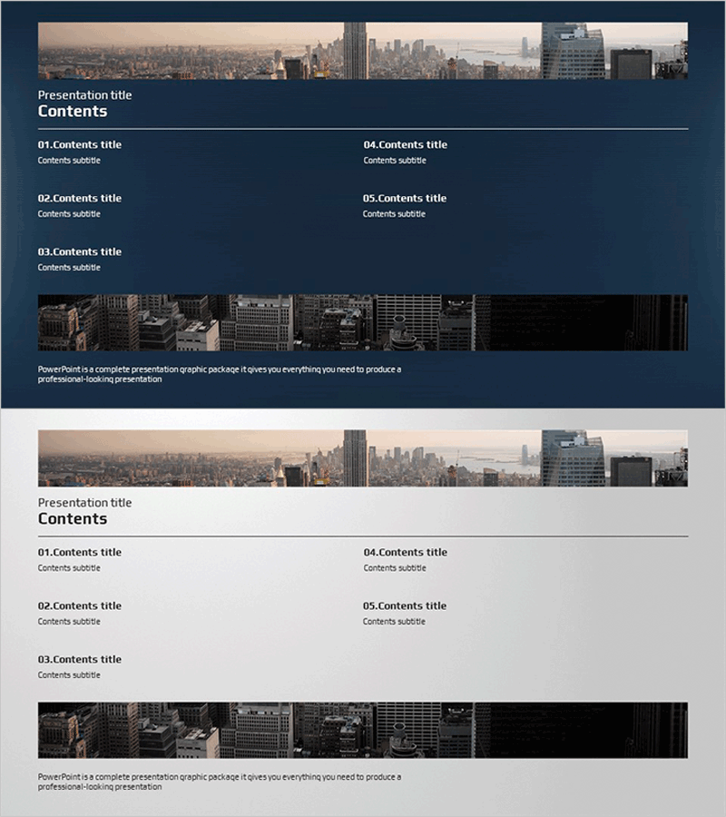 글로벌 비즈니스 파워포인트 템플릿 – 목차 디자인