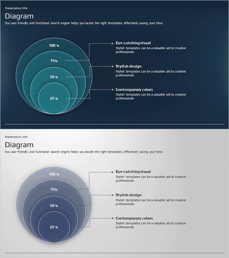 글로벌 비즈니스 와이드 PPT 템플릿 – 원형의 다이어그램