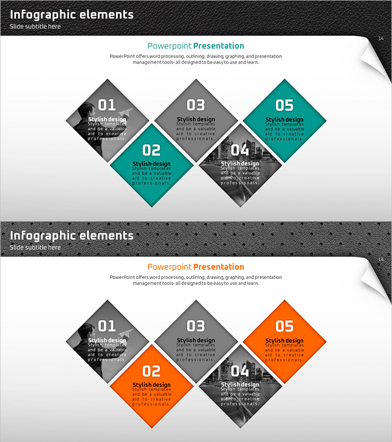 다양한 텍스트 박스를 활용한 퀄리티 파워포인트 슬라이드 템플릿