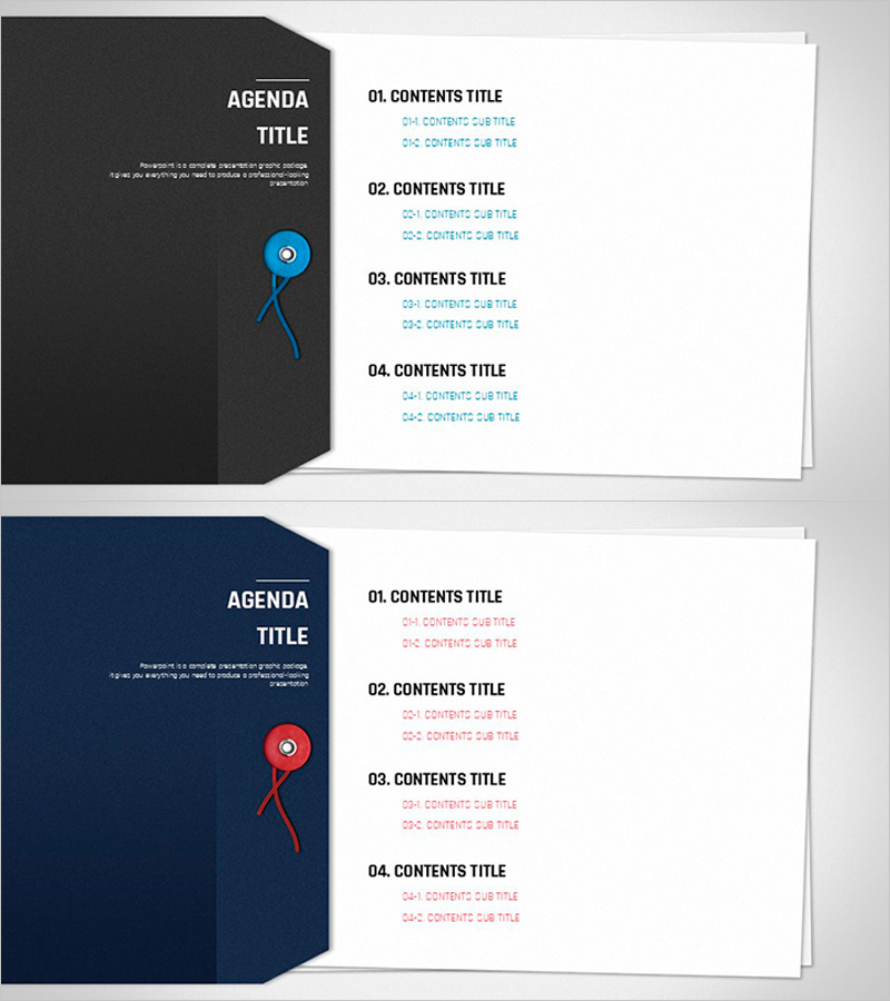 비즈니스 플랜 템플릿의 목차 – 효율적인 프레젠테이션