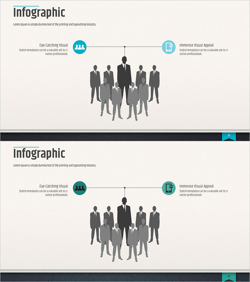 모던 비즈니스 템플릿 인포그래픽을 통한 조직도 시각화