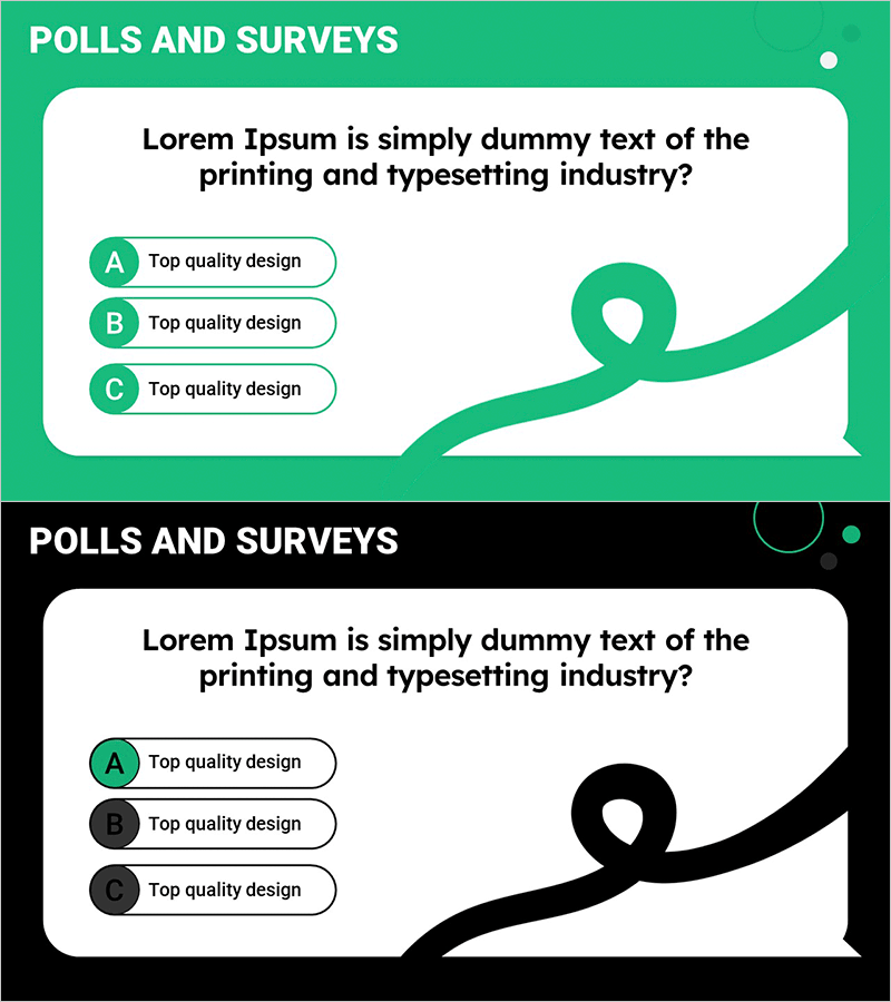 설문 조사 및 투표 슬라이드 – 마케팅 전략 발표