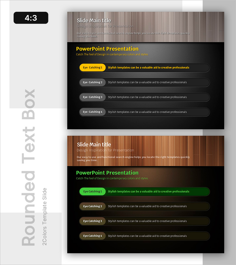 라운딩 박스 항목 슬라이드 – 제품 및 서비스 소개
