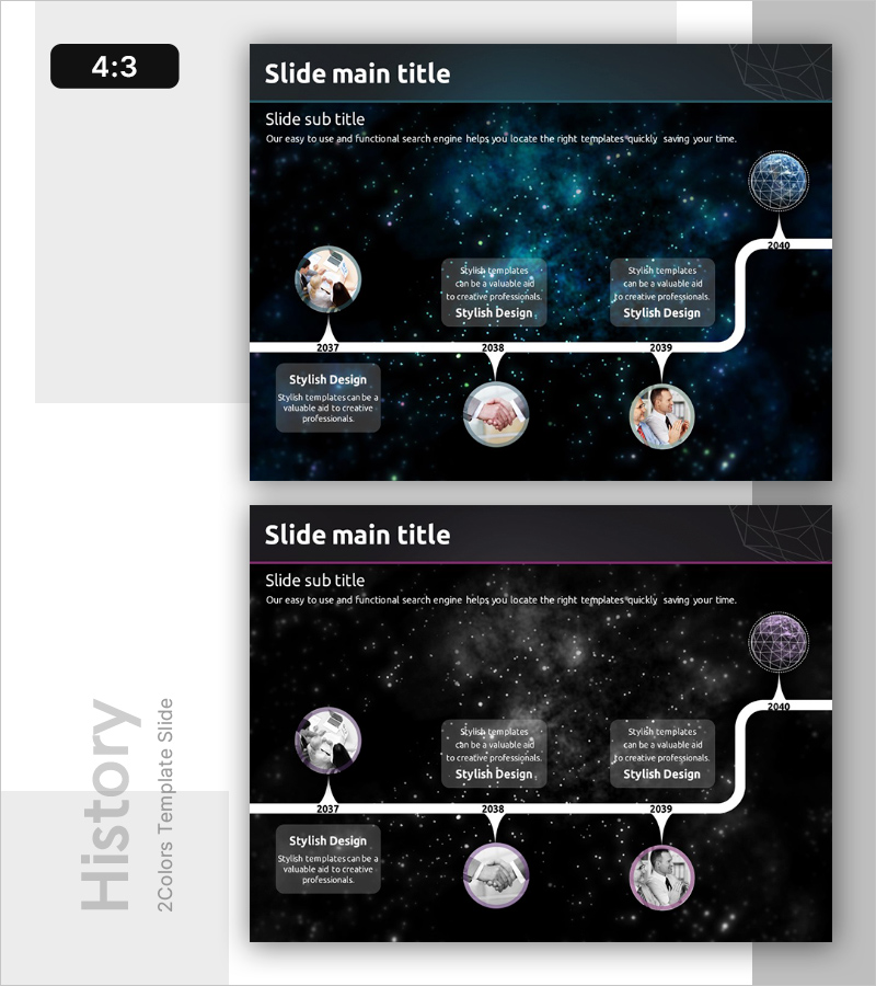 글로벌 네트워크 전략 PPT 연혁 – 연결된 미래