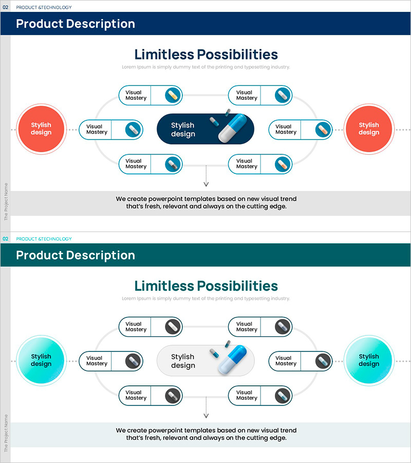 스타일리시한 디자인 기반의 PPT 템플릿 – 무한한 가능성의 세계