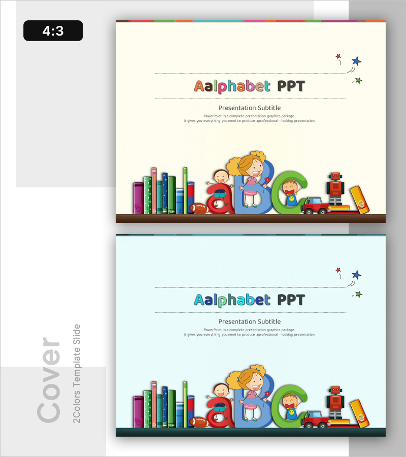 알파벳 학습 템플릿 표지 – 아이들에게 친근한 디자인