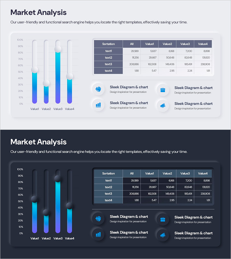 시장 분석을 위한 산업 데이터 보고서 슬라이드