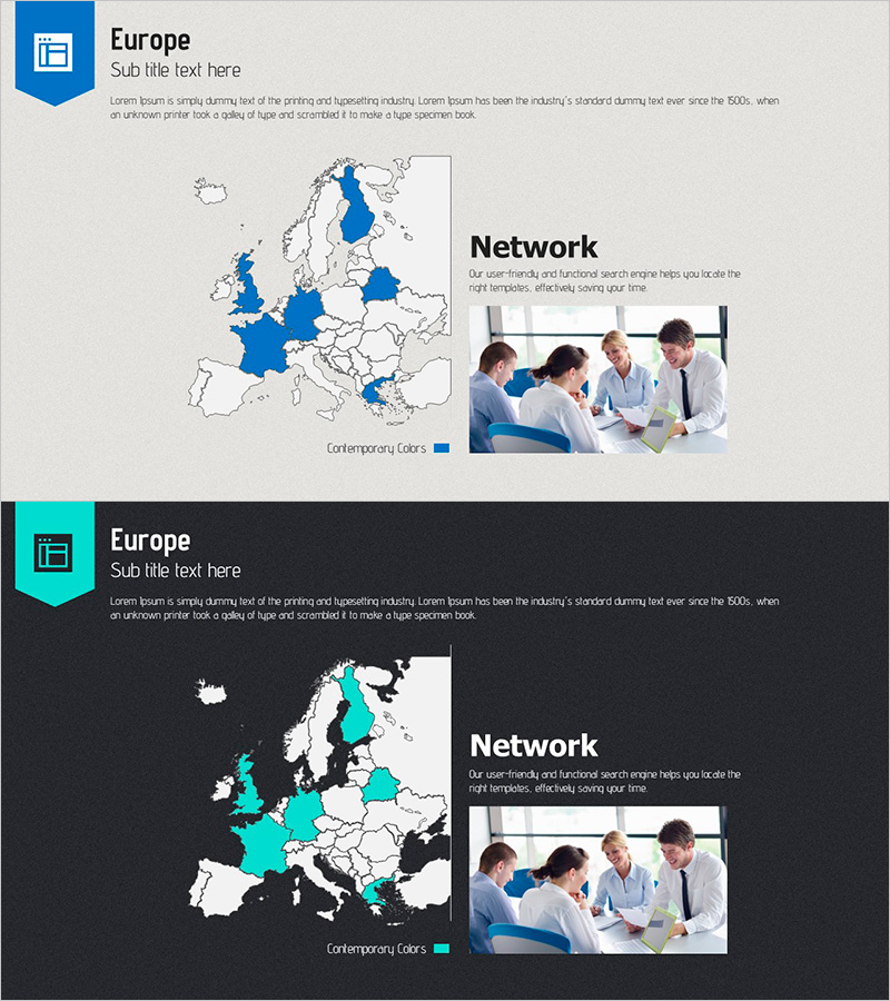 온라인 템플릿 유럽 지도 – 글로벌 마케팅 전략